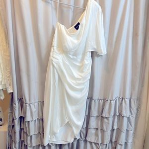Beautiful White One Shoulder Dress. Perfect for Bride!